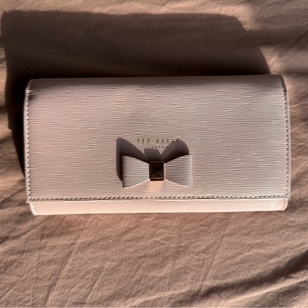 Ted Baker Pale Pink Clutch with Bow Accent
